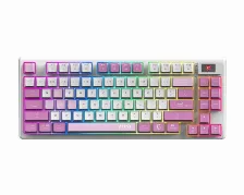 Teclado Msi Forge Gk600 Tkl Wireless, Inalambrico, Usb/bluetooth, Mecanico, Led Rgb, Ingles, Violeta/rosa